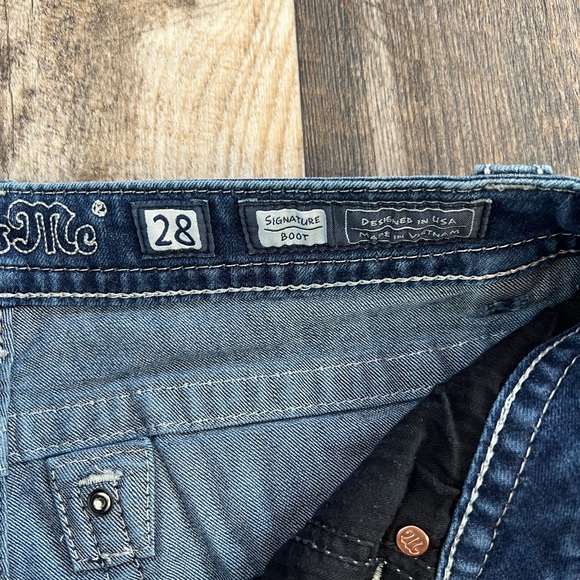 Miss Me Denim Jeans Womens Metal Stud Boot Cut Medium Dark JP7695B - Picture 5 of 9